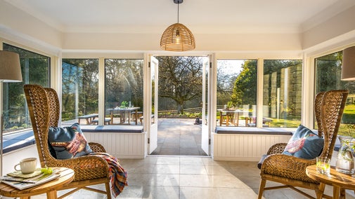 The conservatory at Rothley Lakehouse, Northumberland